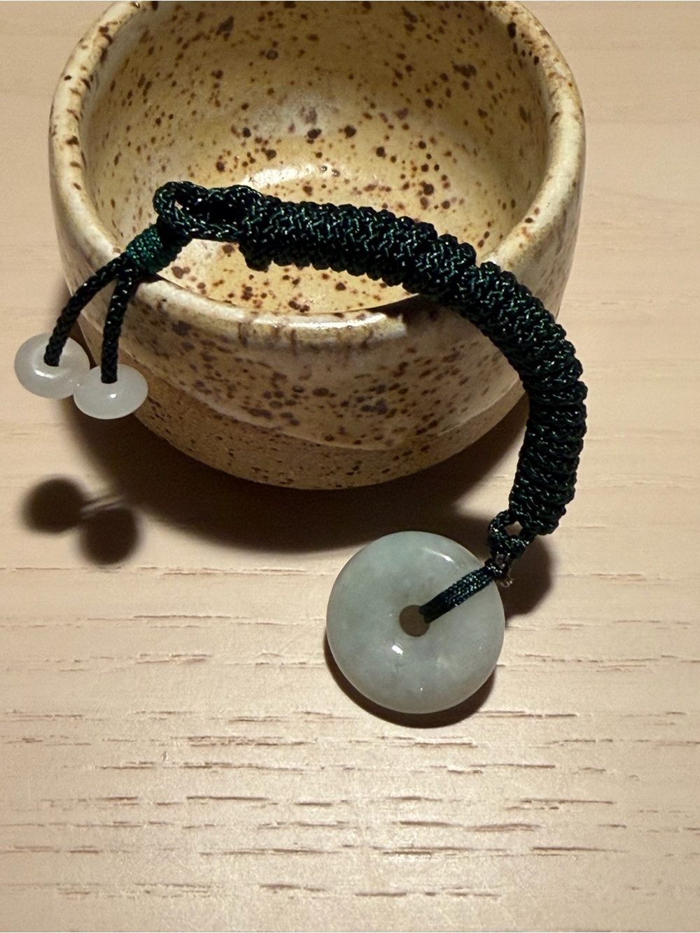 Green Jade Donut Pendant Bracelet